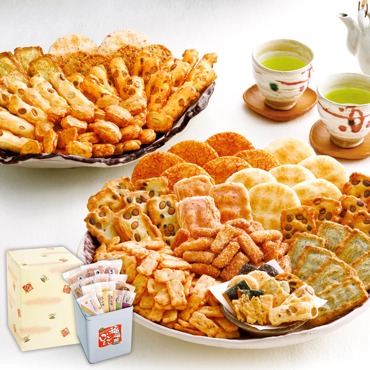 福福かんかん スペシャル缶 もち吉 あられ おせんべい おかき 和菓子のお店