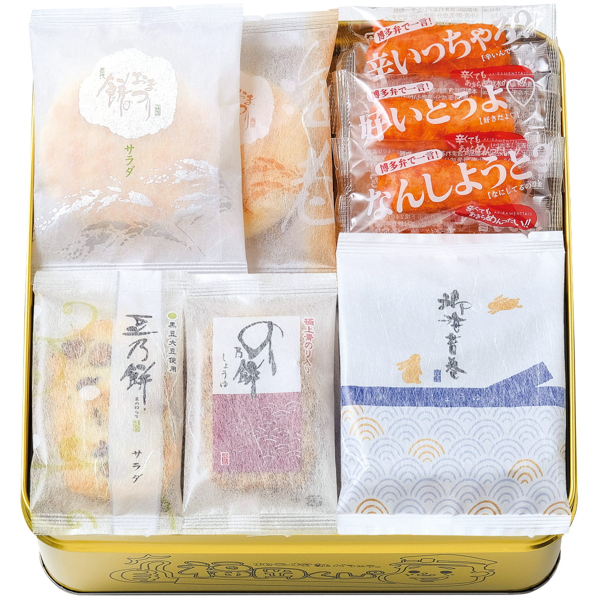 期日指定11月23日までお届け可 お一人様１缶迄 金のコラボカンカン スペシャル特撰詰合せ もち吉 あられ おせんべい おかき 和菓子のお店