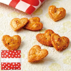 （※期日指定2月14日までお届け可）ちいさなはぁと煎餅 手ぬぐい柄_イメージ