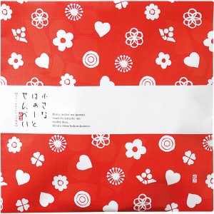 （※期日指定2月14日までお届け可）ちいさなはぁと煎餅 手ぬぐい柄_イメージ