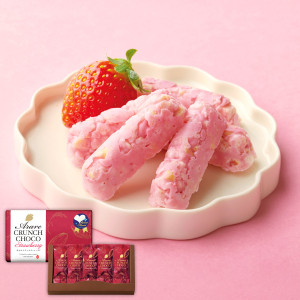 （※2月28日以降順次発送）【ホワイトデーシール付】あられクランチチョコ いちご味 化粧箱_イメージ